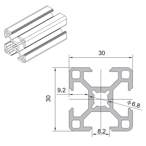 3030 T-Slot Aluminium Profile